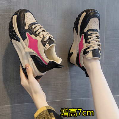 2026厚底老爹鞋拼色运动鞋小个子