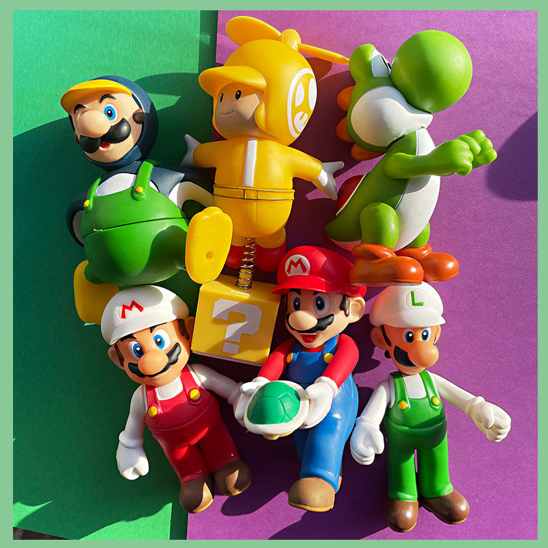 老货收藏 马里奥多款造型卡通摆件 童年回忆经典卡通玩偶