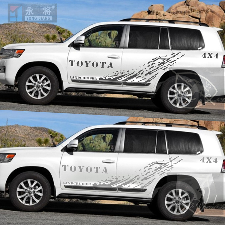 08-18款丰田兰德酷路泽彩条拉花陆地巡洋舰lc200车身贴纸越野车贴
