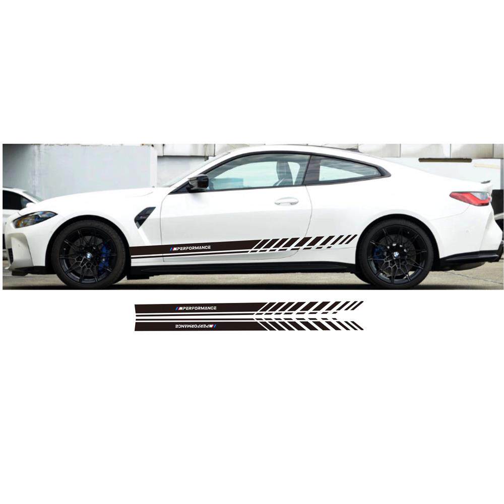 新宝马M4 CSL车贴拉花G82 4系M5 M3 M2车身侧裙贴纸车门下侧拉花