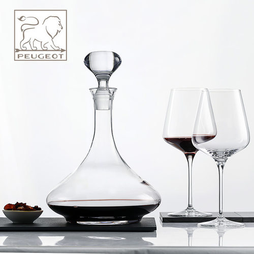法国进口Peugeot标致 水晶玻璃个性创意家用带盖红酒醒酒器分酒器