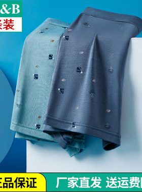 2条 AB内裤莫代尔无侧缝舒适透气弹力抗菌高腰青年男士平角裤M301