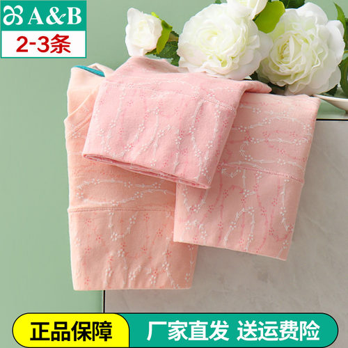 女士中高腰印花弹力棉质抗菌短裤