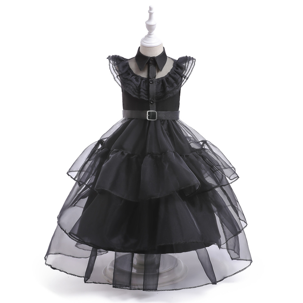 亚当斯星期三女童礼服黑色演出服