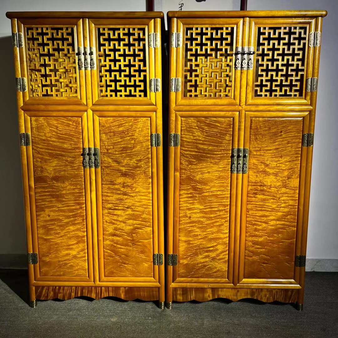 金丝楠木衣柜实木储物柜圆角柜