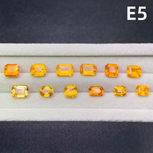 天然黄色蓝宝石裸石 金丝雀斯里兰卡黄蓝宝戒面刻面定制戒指吊坠