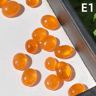 天然芬达石裸石蛋面橙色宝石