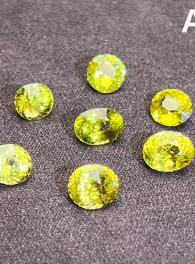 天然马里榴石 火彩好刻面裸石戒面黄色天然宝石产地 索马里可定制