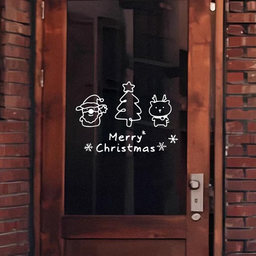 圣诞节玻璃pvc可爱节日装饰