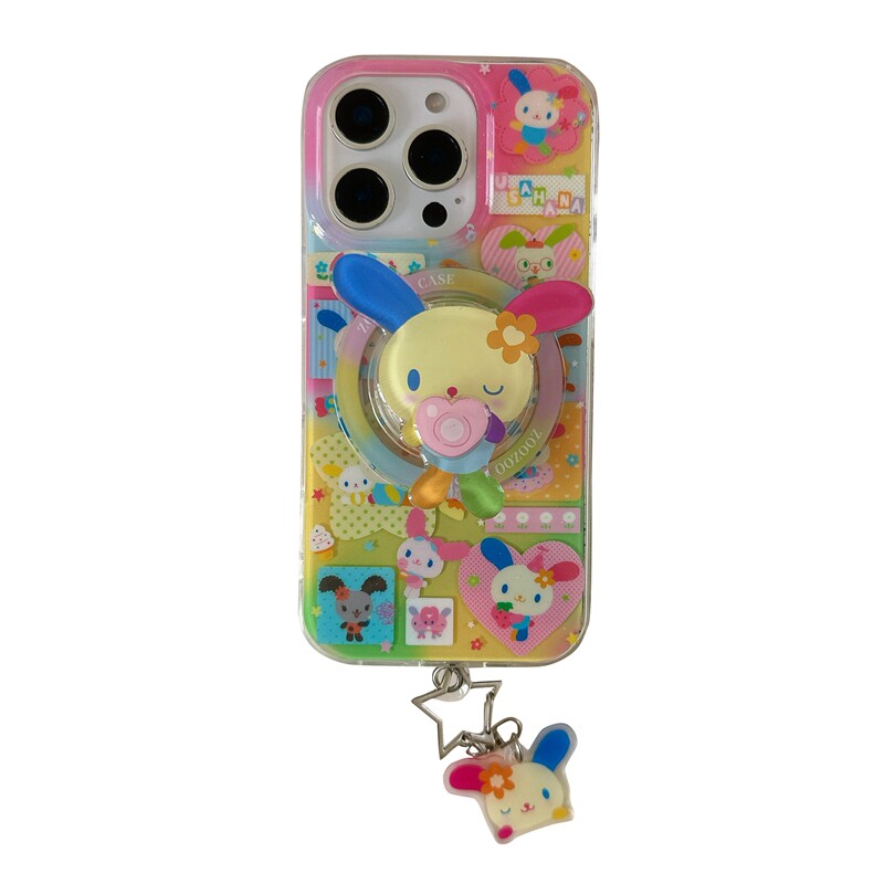 thumbnail for Girly heart cute color polka dot rabbit magnetic for apple 16 phone case iPhone16promax new 15 17 all-inclusive 15 apple 14 anti-drop case 14Pro apple 13 bracket case