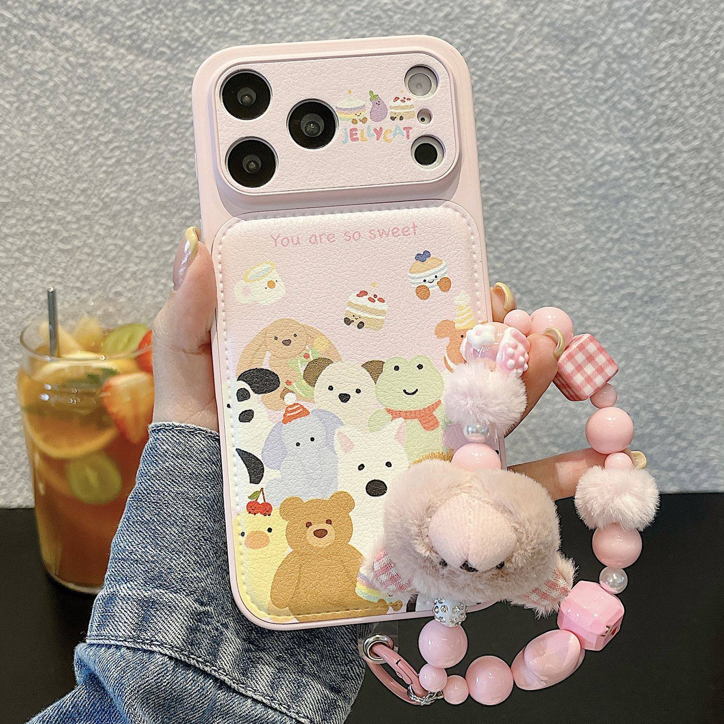 INS韩系少女粉色卡通动物适用苹果17promax手机壳iPhone16pro新款15毛球链条14pro硬底防摔17小众13创意17Pro,3C数码配件,手机保护套/壳,淘宝优惠券,粉丝福利购,淘宝优惠卷