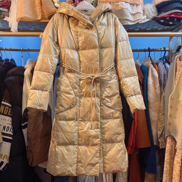 正品森女系连帽中长羽绒服折扣