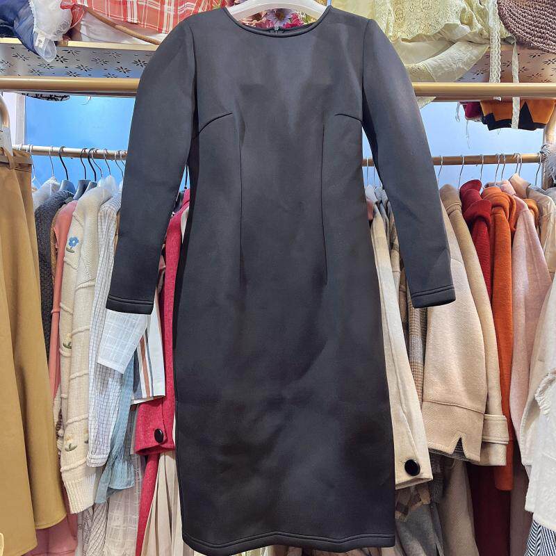 特价清仓女装职业装一步裙修身工作服春秋冬季长袖圆领打底连衣裙