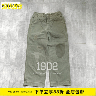BOWWOWM43HBT做旧补丁工装裤