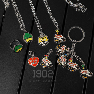 鸭子老虎爱心戒指项链王嘉尔同款 现货 RING NECKLACE HUMAN MADE