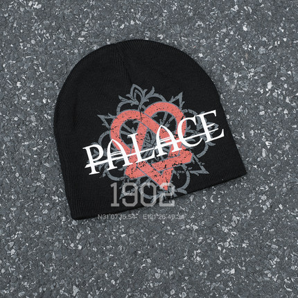 现货 PALACE 25FW HIM BEANIE 摇滚乐队联名款爱心针织毛线帽冷帽