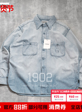 现货 BOW WOW 24AW USN SAILORS SHIRT 复古水洗做旧牛仔衬衫