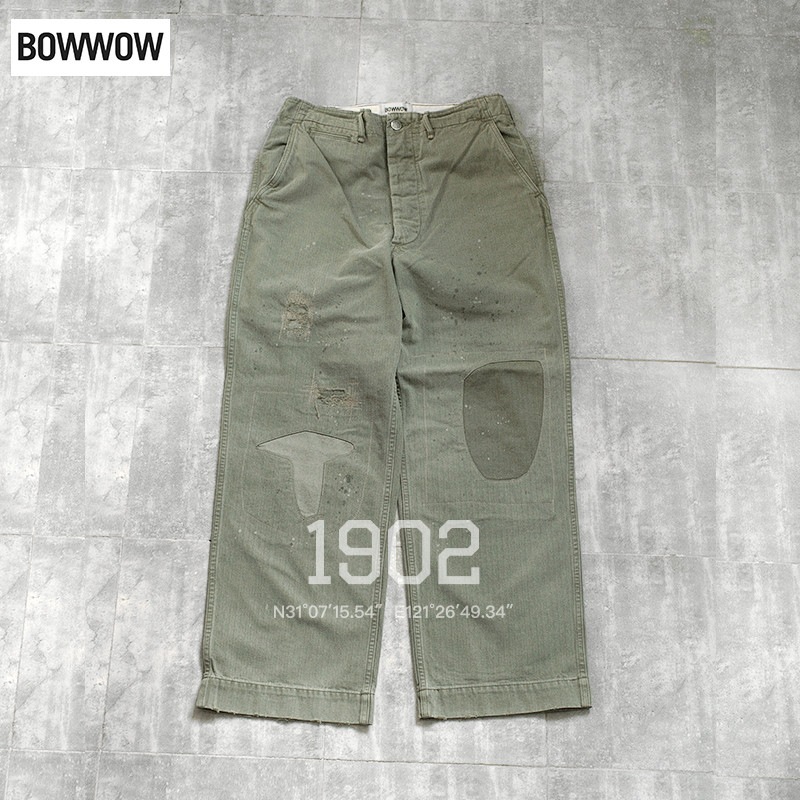 BOWWOWM43HBT做旧补丁工装裤