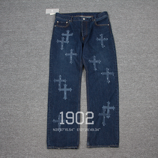 23AW CROSS FUTURE ARCHIVE BEAMS DENIM破坏十字直筒牛仔裤 现货