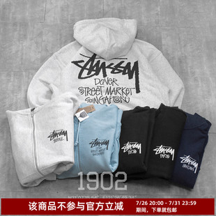 现货 STUSSY HOODED 城市限定 巴黎伦敦东京 拉链卫衣加绒帽衫