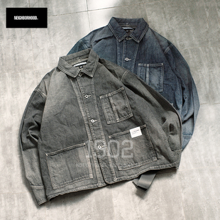 WASHED 24SS NEIGHBORHOOD 外套 COVERALL 牛仔夹克 SHORT 现货