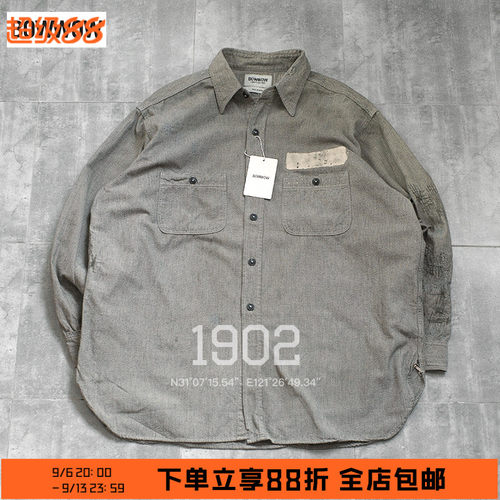 BOWWOW24AW补丁做旧长袖衬衫