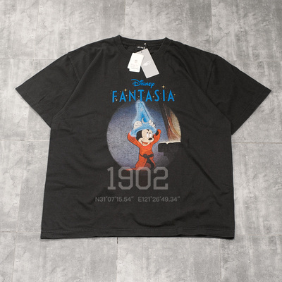 现货BEAMS水洗做旧魔法米奇T恤