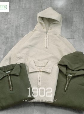 现货 A.presse 25SS Vintage Sweat Hoodie 日产半拉链帽衫卫衣