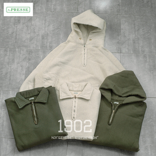 Vintage 25SS Sweat Hoodie 卫衣 现货 日产半拉链帽衫 A.presse