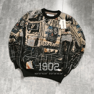 WACKO 针织衫 MARIA 巴斯奎特艺联名款 套头毛衣 BASQUIAT 现货