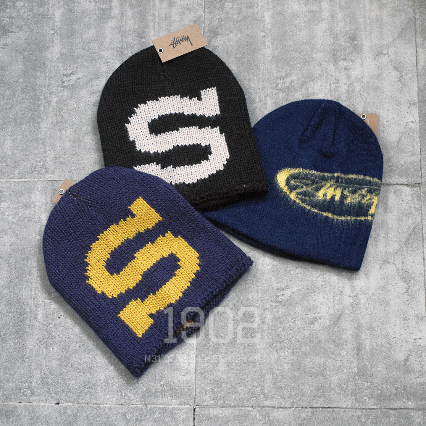 现货 STUSSY 25FW KNIT SKULLCAP BURLY S大Logo 粗线针织帽 冷帽