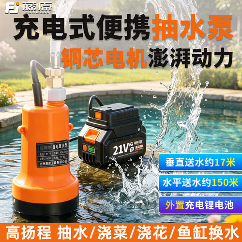 【大流量】锂电潜水泵抽水抽油