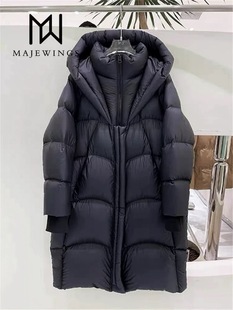 黑色假两件 品牌订单90白鹅绒加厚羽绒服 泡芙全身充绒