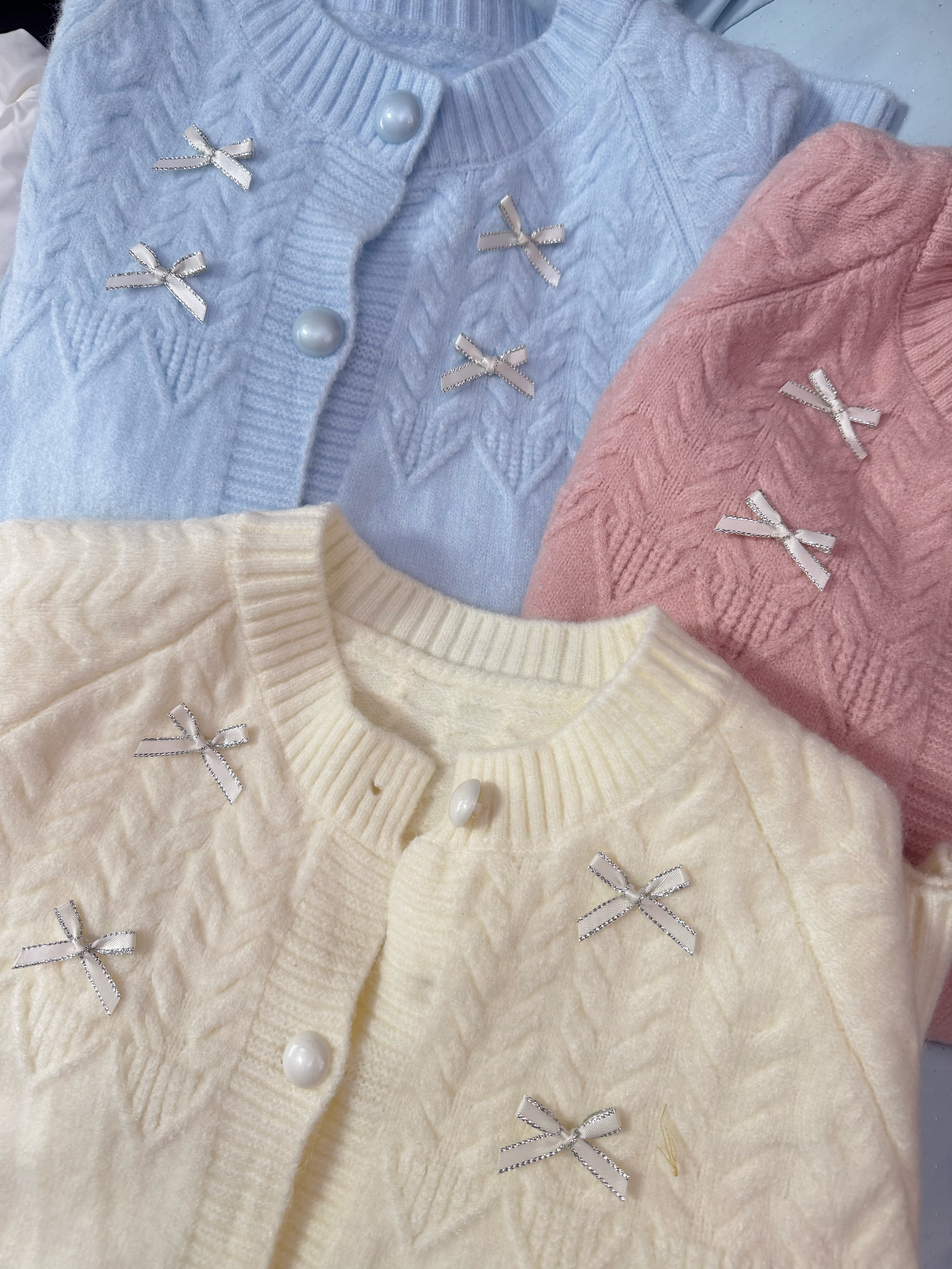 蝴蝶开衫可套头两穿毛衣