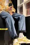 点击转化高主推加绒加厚牛仔裤！男女中性宽松直筒裤NB693，男装牛仔裤，电商C303