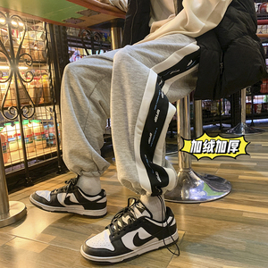 点击高加绒加厚卫裤！男女ins中性宽松休闲运动裤NB678加绒图片