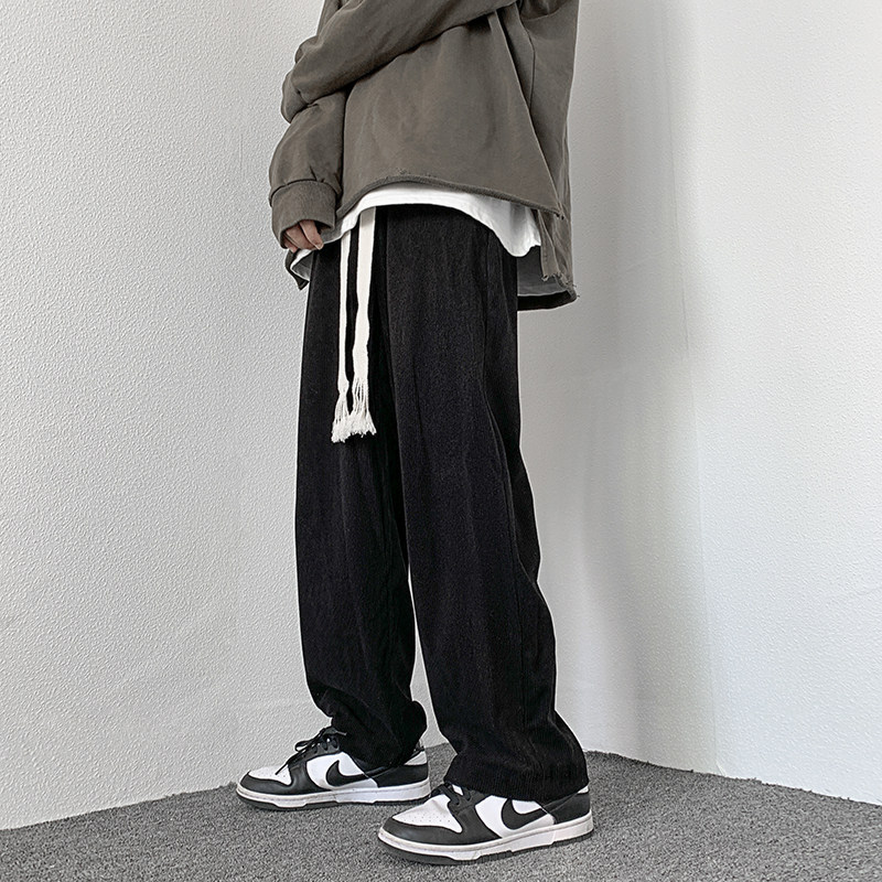 主推加厚灯芯绒休闲裤！男女中性宽松编织粗绳拖地裤NB677,男装休闲裤,电商C303