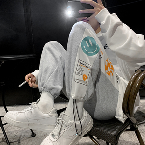 转化10%主推印花卫裤！男女中性宽松运动裤九分裤NB621图片