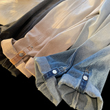 转化高抖音得物渐变牛仔裤男女中性宽松粗绳卷边裤高街NB805P55，男装牛仔裤，电商C303