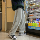 主推爱心刺绣加绒加厚运动卫裤！男女中性宽松直筒裤NB683，男装休闲裤，电商C303