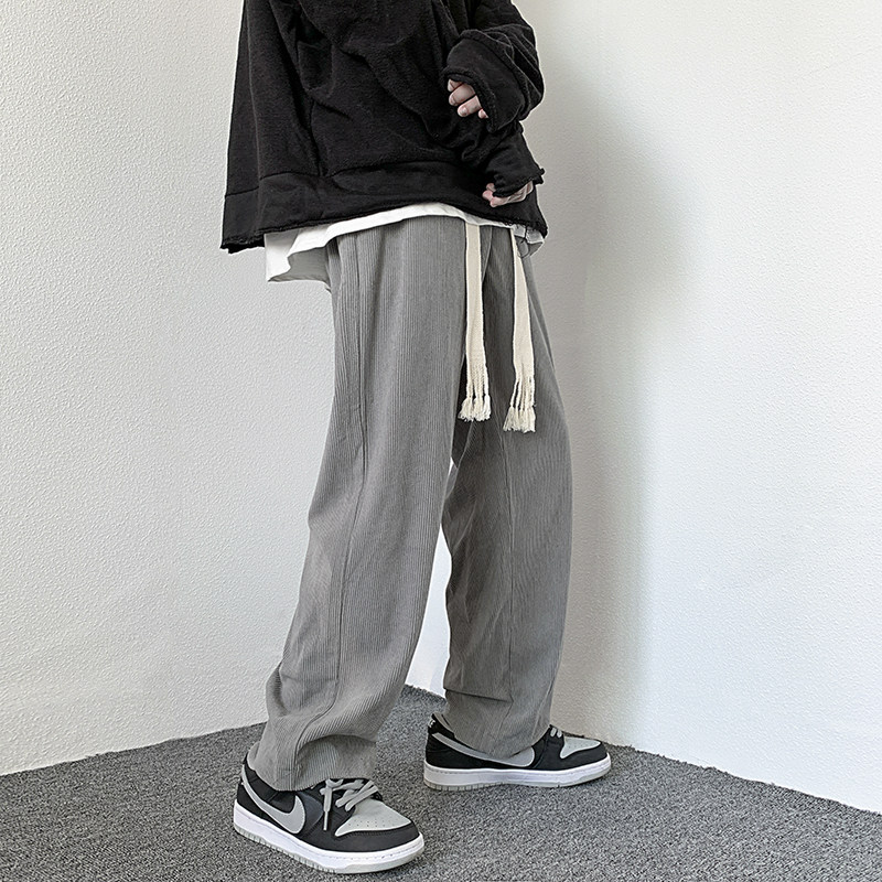 主推加厚灯芯绒休闲裤！男女中性宽松编织粗绳拖地裤NB677,男装休闲裤,电商C303