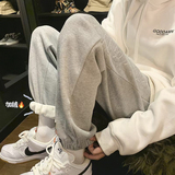 点击高加绒加厚卫裤休闲束脚裤！男女中性字母印花运动裤NB691，男装休闲裤，电商C303