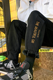 加绒加厚英文字母刺绣卫裤！男女中性休闲运动束脚裤NB688，男装休闲裤，电商C303