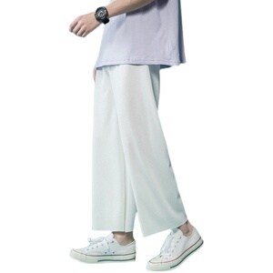 爆款转化高！薄款休闲裤男女宽松直筒冰丝裤潮九分裤NB550P40图片