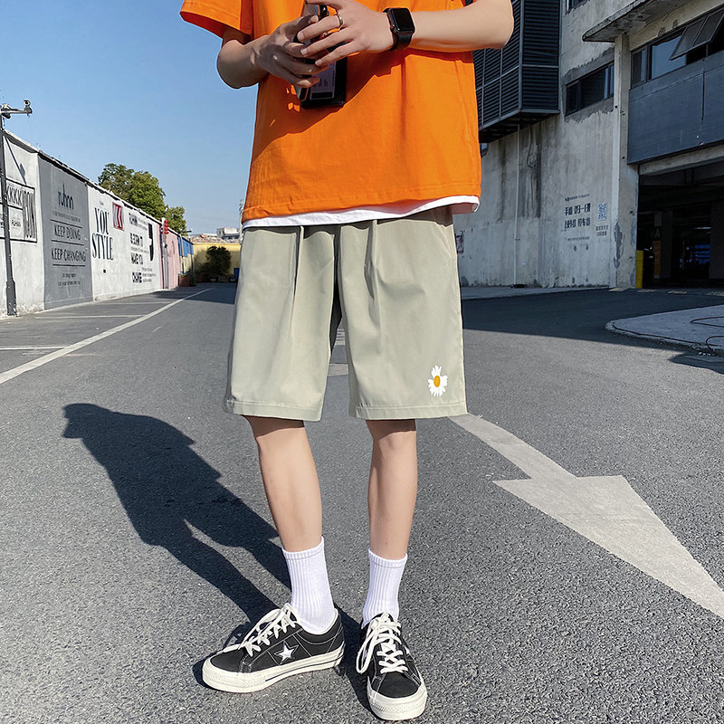 主推转化超牛B夏五色雏菊短裤情侣男女五分裤潮NB123P25控38,男装休闲裤,电商C303