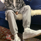 现货主推加绒加厚华夫格休闲裤！男女中性宽松束脚裤NB680，男装休闲裤，电商C303