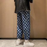 点击高！格子牛仔裤男女中性宽松老爹裤NB410P55，男装牛仔裤，电商C303