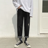 图案已注册备5w！转化率超高宽松裤中性男女雏菊裤子九分NB101P58，男装牛仔裤，电商C303
