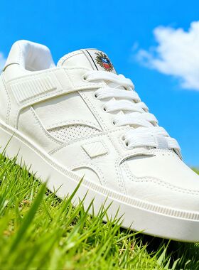 2025秋季新款男士牛皮板鞋低帮白色系带休闲板鞋舒适厚底百搭男鞋