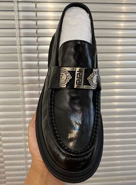 春季男士皮鞋2025新款商务休闲皮鞋时尚耐磨透气乐福鞋高档真皮鞋